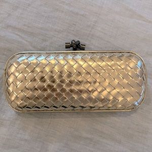 Bottega Veneta Knot Intrecciato Leather Clutch